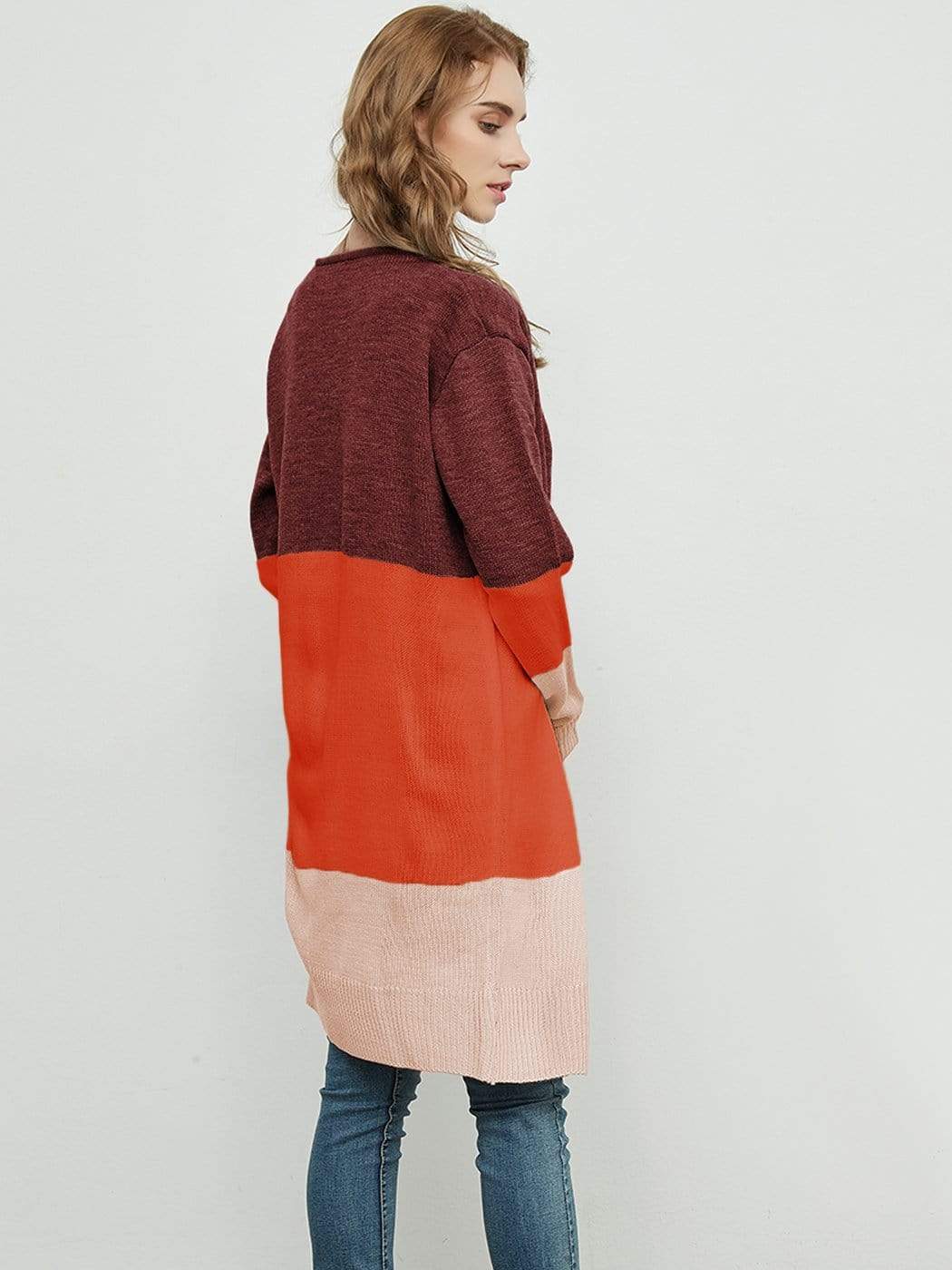 Anna-Kaci Long Sleeve Knit Sweater Soft Outwear Striped Draped Kimono Cardigan | Womens | Anna-Kaci