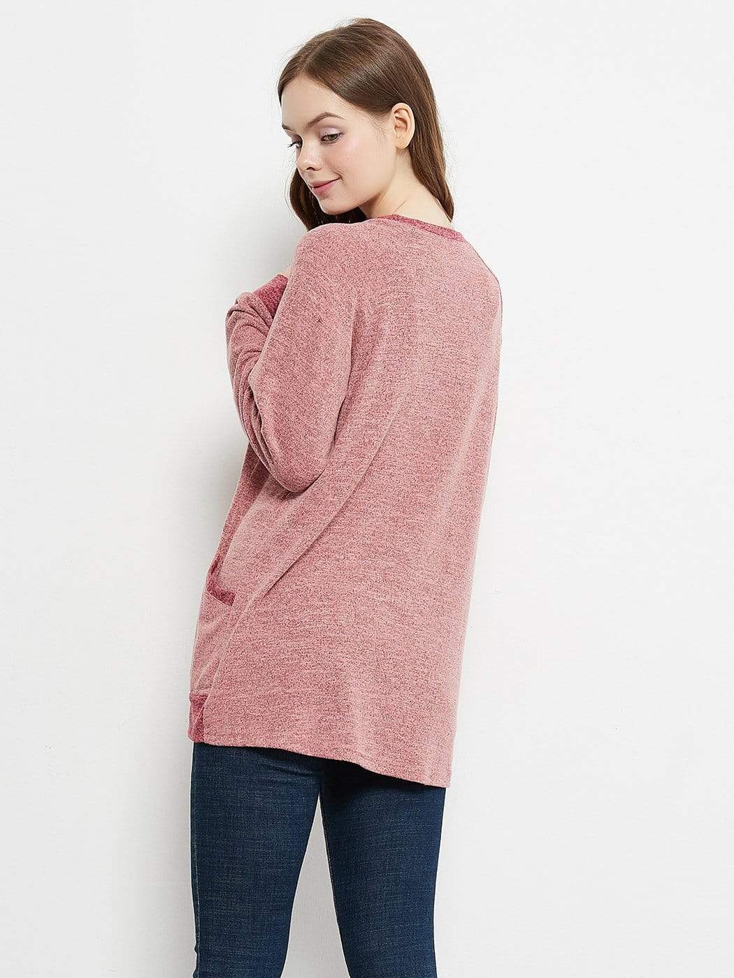 Anna-Kaci Long Sleeve Pocket Front Pullover | Anna-Kaci