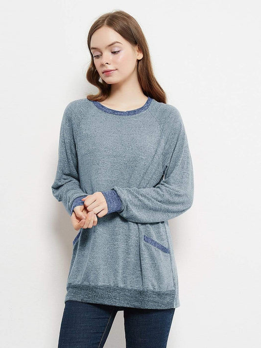 Anna-Kaci Long Sleeve Pocket Front Pullover | Anna-Kaci