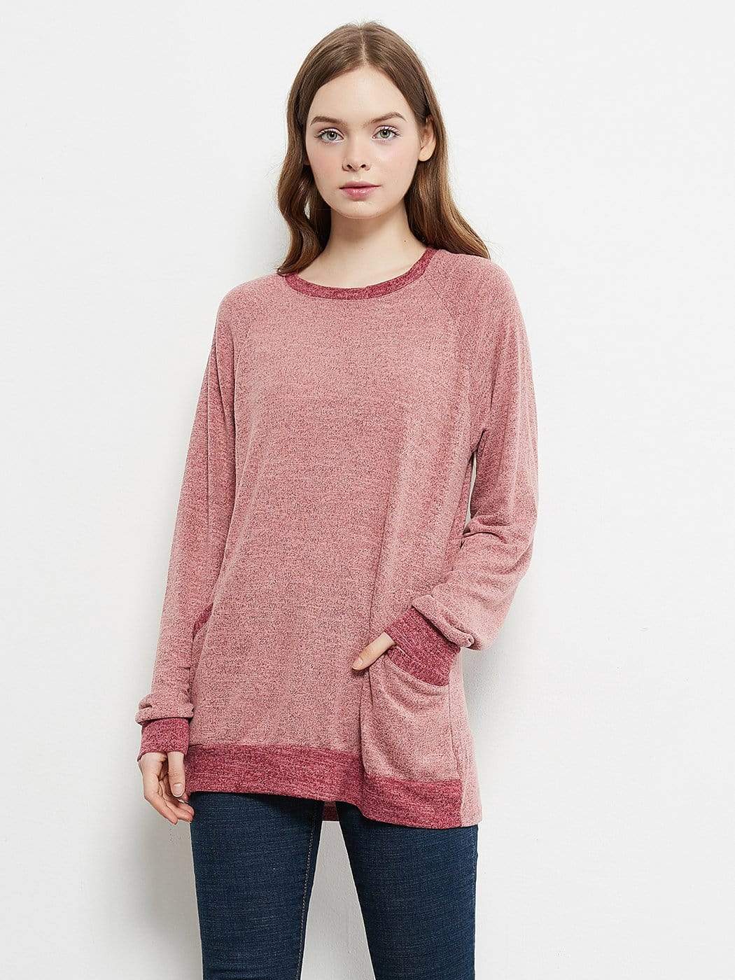 Anna-Kaci Long Sleeve Pocket Front Pullover | Anna-Kaci