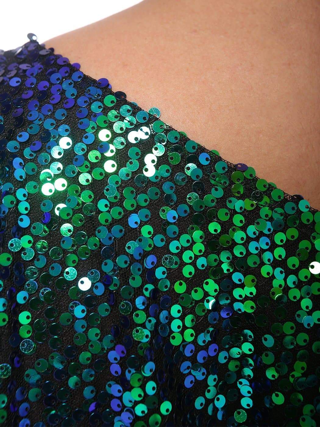 Anna-Kaci Plus Size One Shoulder Sequin Top for Women by Anna-Kaci | Alilang