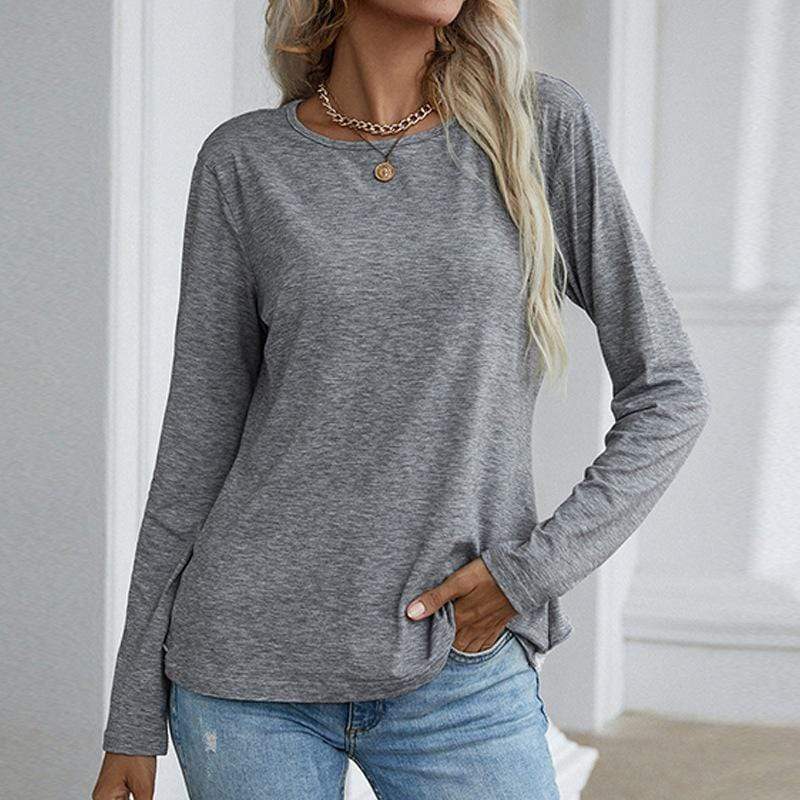 Anna-Kaci Ruffle Back Floral Crochet Lace Long Sleeve Round Neck Top for Women