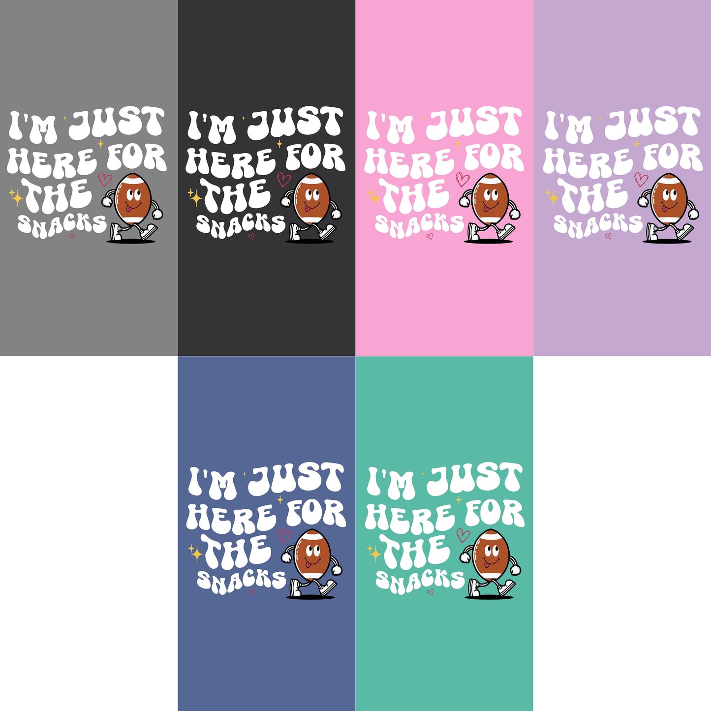 I'm Just Here for the Snacks Retro Football Tee - Game Day Fun, Funny Tee, Snack Lover, Retro Tee, Tailgate Tee