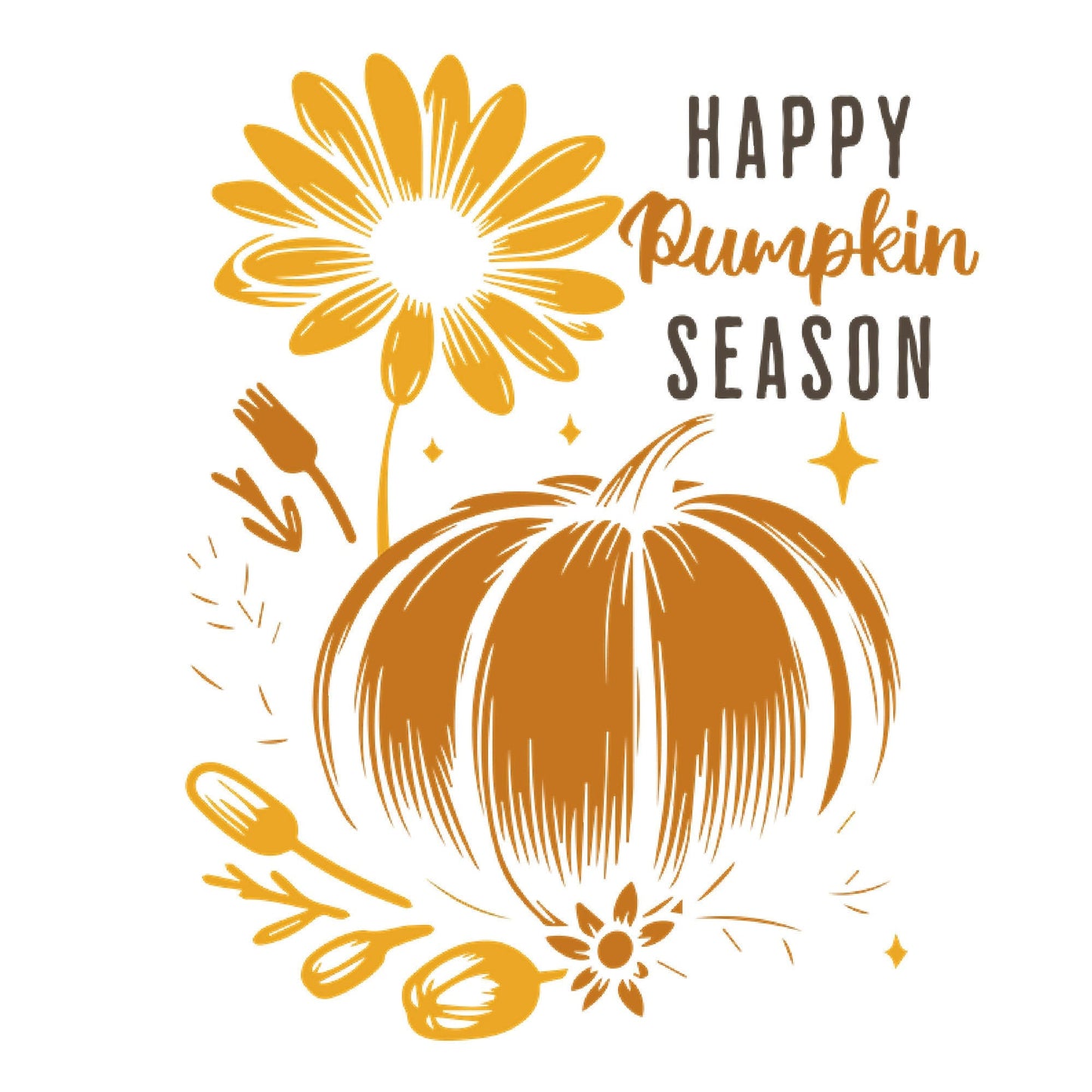 Happy Pumpkin Season Bohemian Tee - Rustic Orange Pumpkin, Sunflower Bliss, Flower Child, Retro Fall Vibes