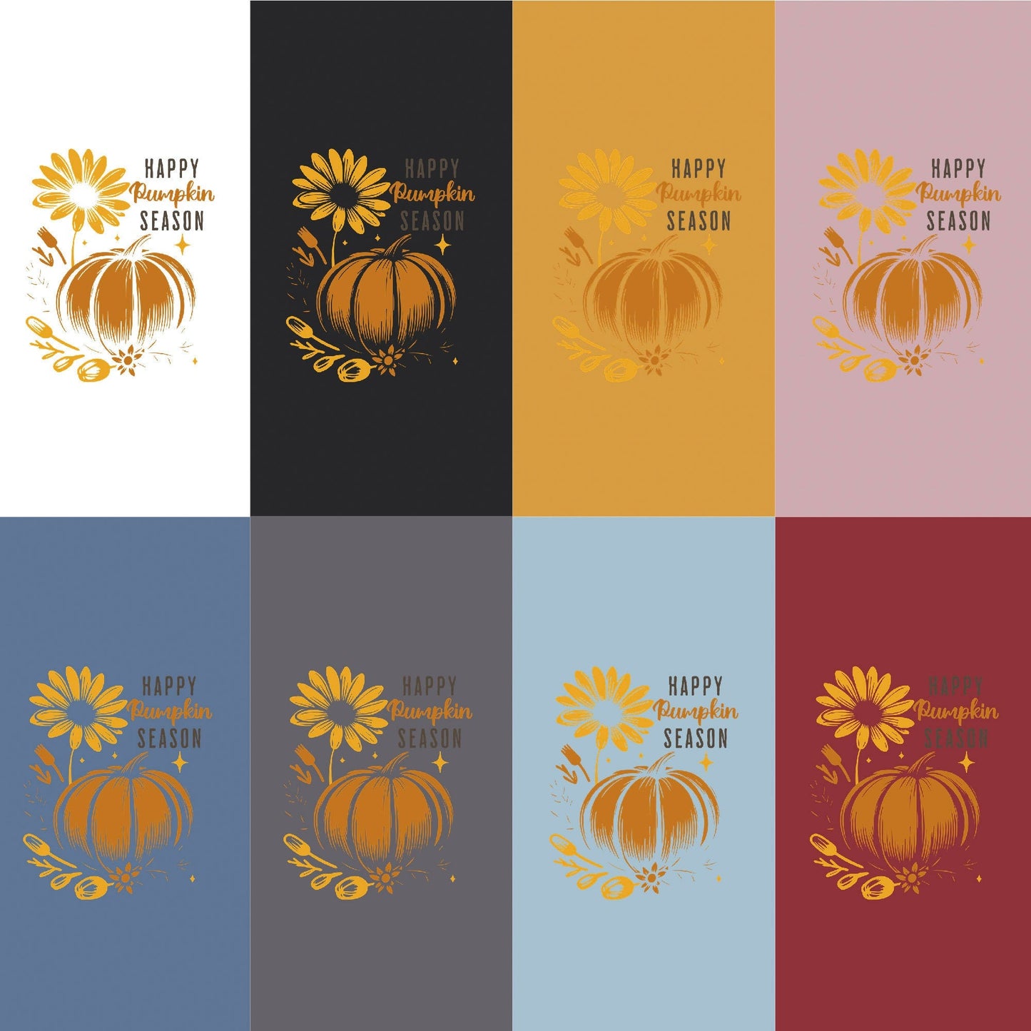 Happy Pumpkin Season Bohemian Tee - Rustic Orange Pumpkin, Sunflower Bliss, Flower Child, Retro Fall Vibes