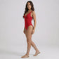 One Piece Swimsuit Adjustable Spaghetti Straps Corset Back Lace Up Tummy Control Shaping Fit