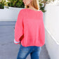 Anna-Kaci Women's Open Knit Cardigan with Bold Stripes and Balloon Sleeves