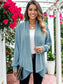 Ribbed Knit Light Draped Textured Cardigan