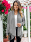 Ribbed Knit Light Draped Textured Cardigan