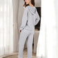 Anna-Kaci Women's Waffle Knit Hoodie Lounge Set with Front Pocket and Relaxed Fit Pants