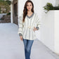 Anna-Kaci Women's Long Sleeve Waffle Knit Striped Sweater with Off-Shoulder Detail