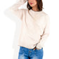 Anna-Kaci Women's Crew Neck Long Sleeve Knit Sweater with Contrast Trim and Ribbed Hem