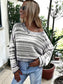 Drop Shoulder Striped Sweater