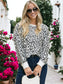 Leopard Print Contrast Stitch Sweater