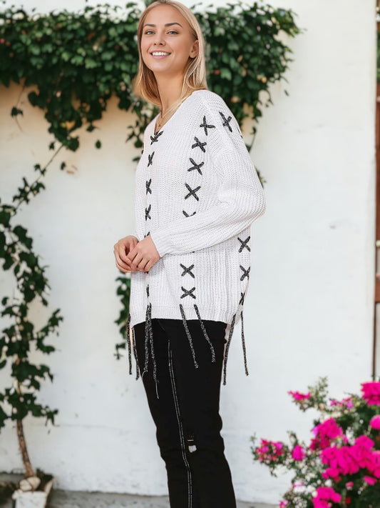 Criss-Cross Soft Tunic Sweater