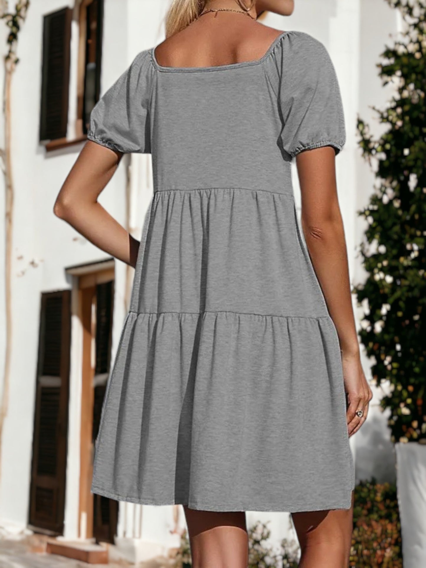 Square Neck Basic Dress