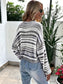 Drop Shoulder Striped Sweater