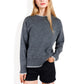 Anna-Kaci Women's Crew Neck Long Sleeve Knit Sweater with Contrast Trim and Ribbed Hem