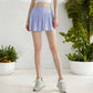 High Waist Flared Active Skirt with Adjustable Drawstring