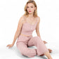 Anna-Kaci Women's Ribbed Tank and Drawstring Pants Lounge Set with Lace Trim