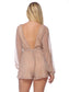 Plunge Metallic Long Sleeve Romper