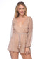 Plunge Metallic Long Sleeve Romper