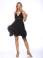 Scallop Lace Asymmetrical Ruffle Dress
