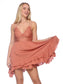 Scallop Lace Asymmetrical Ruffle Dress