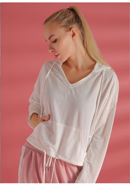 Long Sleeve Solid Hooded Sports Jacket