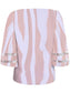 V-neck Trumpet Sleeve Striped Print Shirt