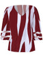 V-neck Trumpet Sleeve Striped Print Shirt