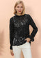Layering Lace Puffed Sleeve Sheer Top