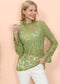 Layering Lace Puffed Sleeve Sheer Top