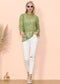 Layering Lace Puffed Sleeve Sheer Top