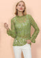 Layering Lace Puffed Sleeve Sheer Top