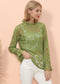 Layering Lace Puffed Sleeve Sheer Top