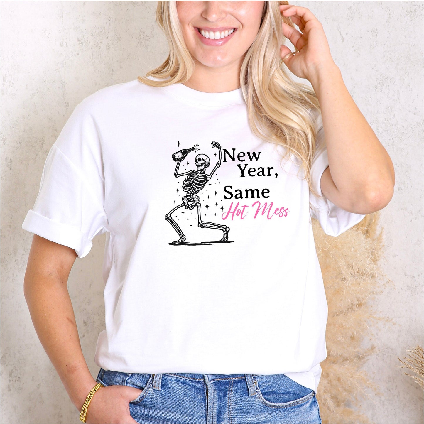 Festive Fun 'New Year, Same Hot Mess' T-shirt