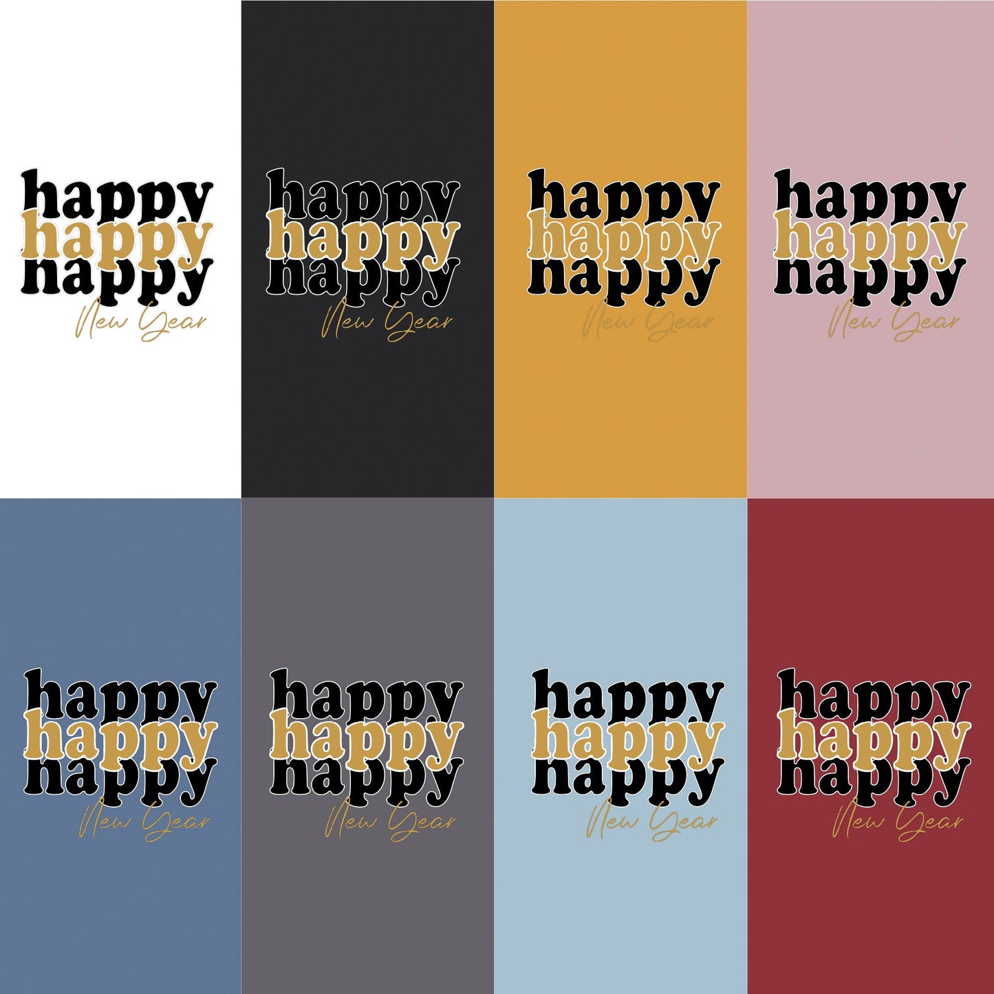 Joyful Beginnings: 'Happy Happy Happy New Year' Tee