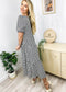 Soft Dot Print Short Sleeve Maxi Dress