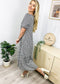 Soft Dot Print Short Sleeve Maxi Dress