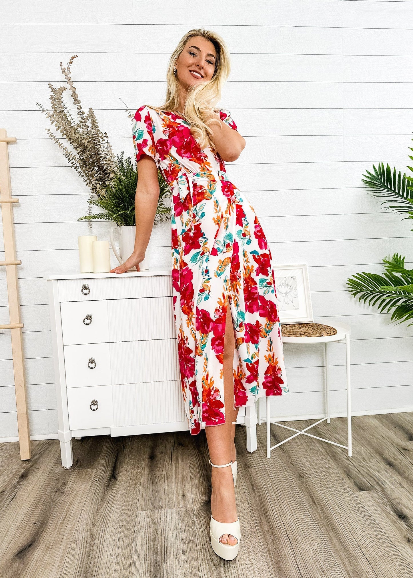 Lux Wrap Floral Print Dress