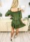 Solid Off-Shoulder Ruffle Dress