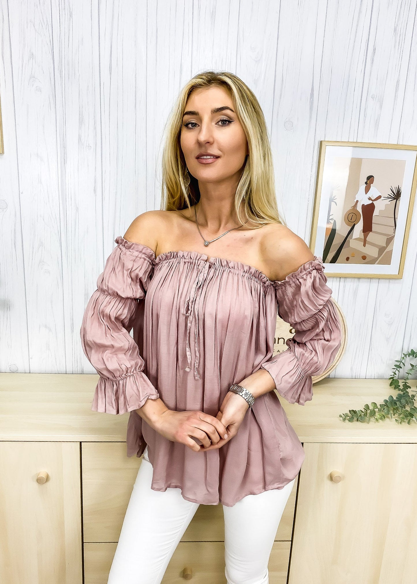 Semi Sheer Boho Peasant Off the Shoulder Top