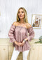 Semi Sheer Boho Peasant Off the Shoulder Top