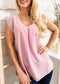 Lace Pleated Tank Blouse