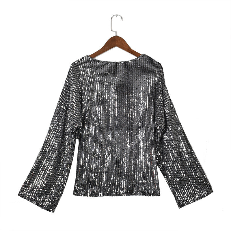 Sparkle Sequin Date Night Tunic Pullover