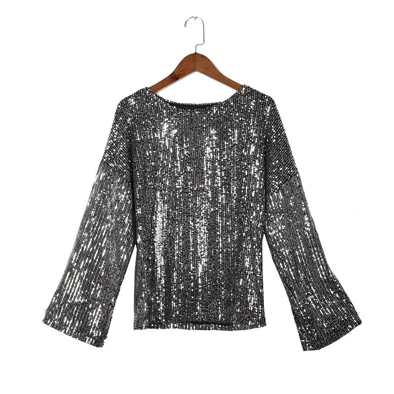 Sparkle Sequin Date Night Tunic Pullover