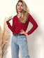 Light V-Neck Button Pullover