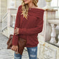 Off Shoulder Ribbed Knit Long Sleeve Pullover Top