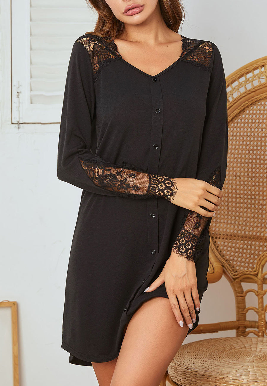 Lace Detail Shift Dress